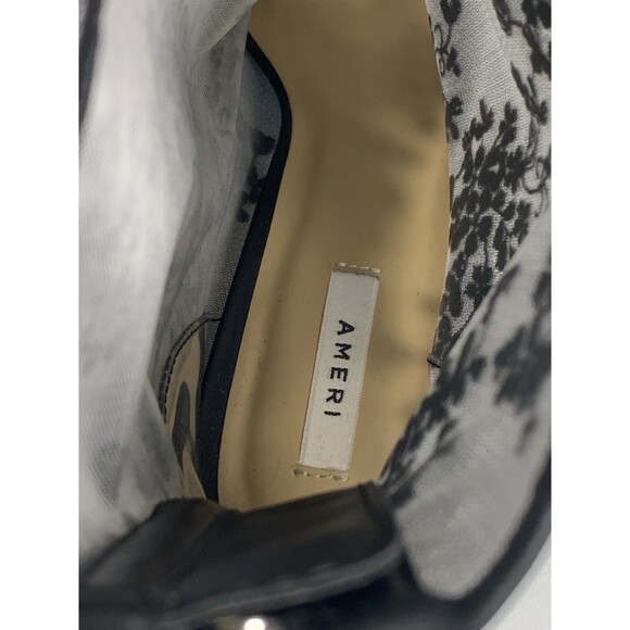 Ameri Vintage Sheer Embroidery Mesh Boots Black Floral Block Heel Size M US 7 - Picture 4 of 13